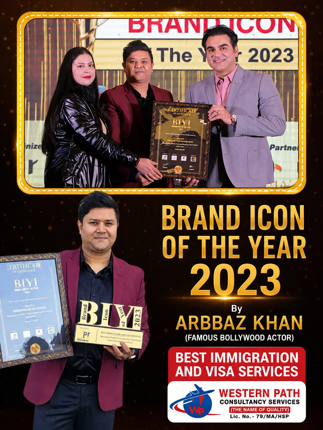 Brand Icon of the Year 2023 recognition presented to Western Path